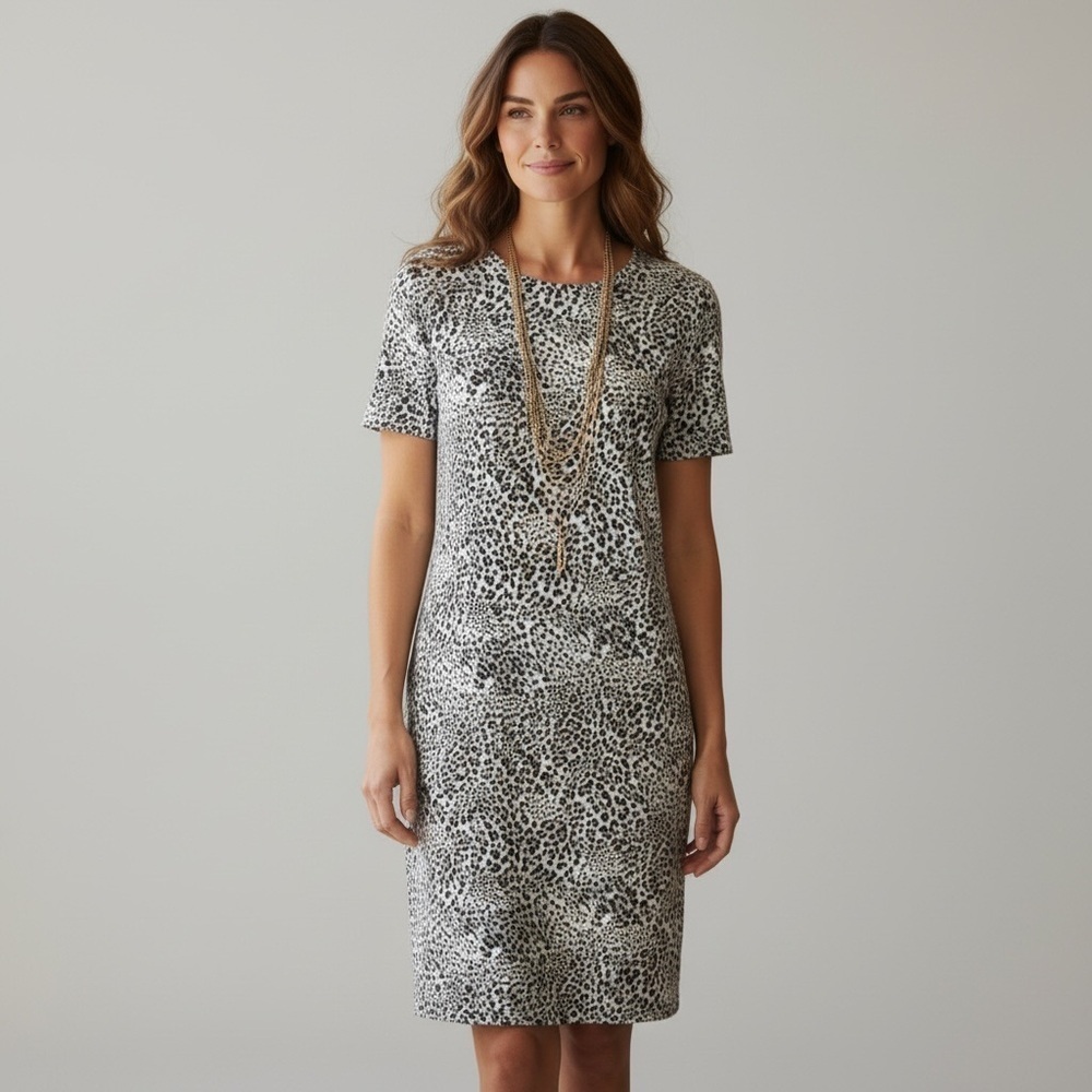 Nanette Lepore Animal Print Shift Dress 6 Small